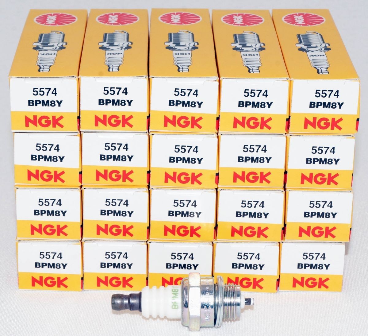 20 Pack Genuine NGK 5574 V-Power Spark Plugs BPM8Y for Various Small Engines