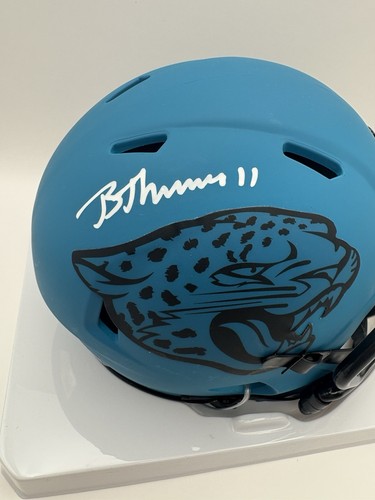 Brian Thomas Jr Signed Autograph Jacksonville Jaguars Rave Mini Helmet Fanatics! - Picture 3 of 10