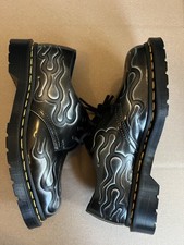 Dr. Martens 1461 INFERNO Arcadia 3-Eye Shoes Black Silver Flames Unisex Sz US 8