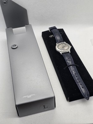 New Jorg Gray 27mm Women s Quartz Watch Gray Dial Dark Blue Leather Strap