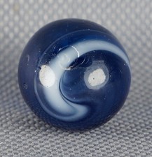 Vintage Marble: NM- 11/16 Transitional Blue Base Swirl -One Killer Old Mib