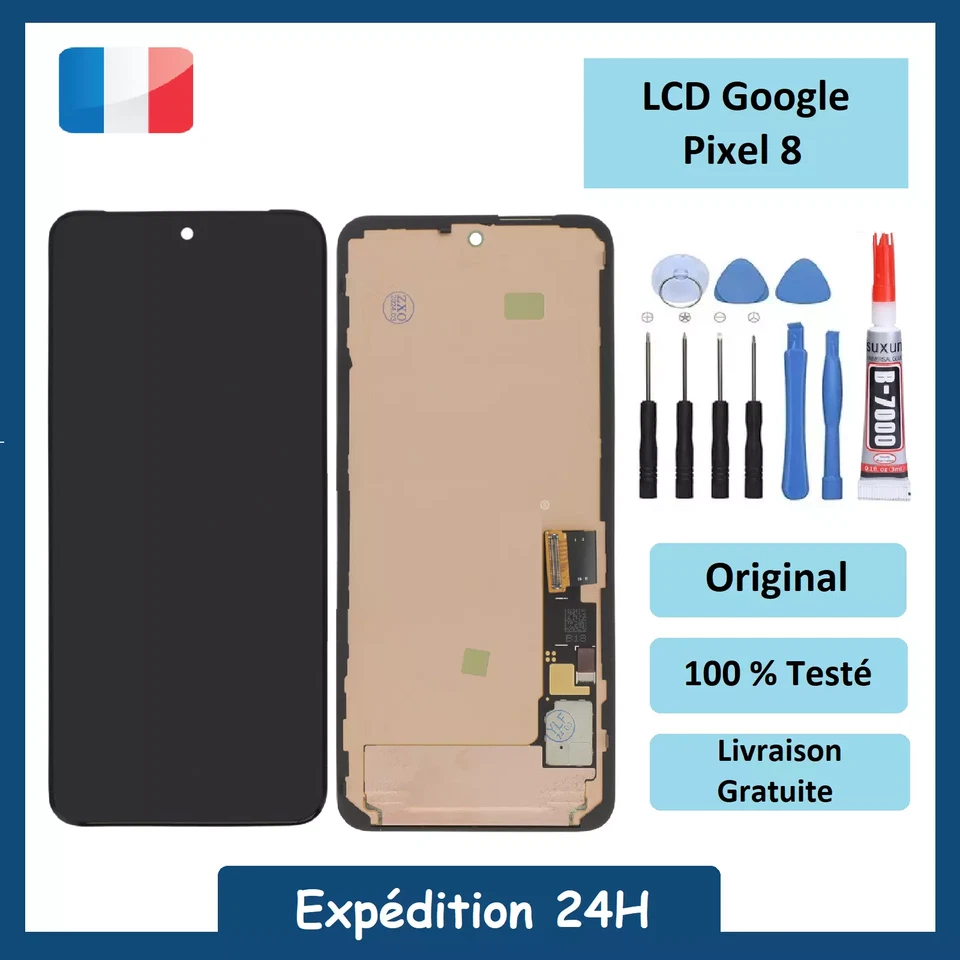 Ecran LCD complet Google Pixel 8 ORIGINAL + Outils + Colle