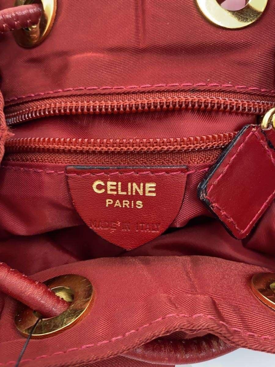 CELINE Shoulder Bag, Nylon, Red, Solid Color, Drawstring — image 5