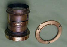 Extremely Rare J. H. Dallmeyer Brass Lens 6 x 5 for Tailboard Camera c. 1870