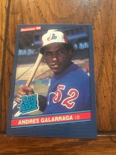 Andres Galarraga 1986 Donruss Rated Rookie Baseball Card. rookie card picture