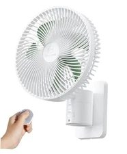 8.5-Inch Quiet Wall-Mounted Oscillation Fan with Remote & 8.5 Inch Green Blade