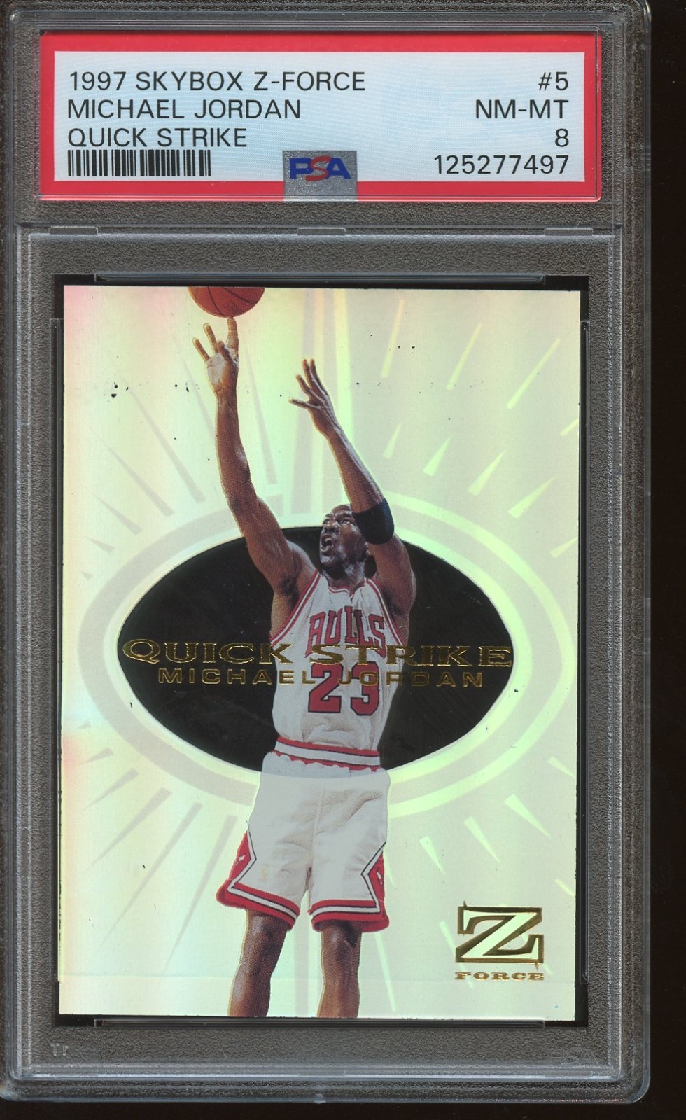 PSA 8 1997 SKYBOX Z-FORCE MICHAEL JORDAN QUICK STRIKE #5 NM-MT