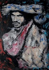 Man Portrait Modern Art Oil Pastel A4 Paper