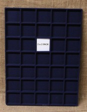 Inserts of "Riker" Style Display Case - 12"x16" Blue, 35 Pockets - Package of 2