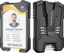 Badge Holder/Id Card Holder/Portable Travel Wallet with Manganese Steel Clip, He