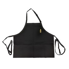 Thunder Group CA2427BK Chef Regalia Black 24" x 27.5" Bib Apron w/ 3 Pockets