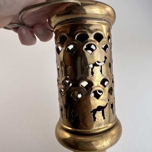 Vtg Boho 9” Hanging Brass Light Candle Incense Burner Holder Egyptian Decor - 第 5/9 張圖片