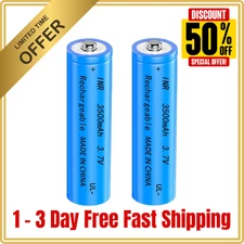 2 Pack 3.7 Volt 18650 Rechargeable Battery High Capacity 3500mAh