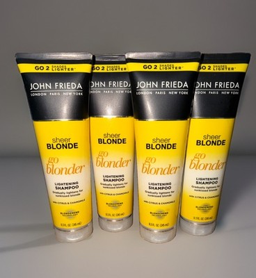 4 John Frieda Sheer Blonde Go Blonde Lightening Shampoo Citrus Chamomile 8.3Oz