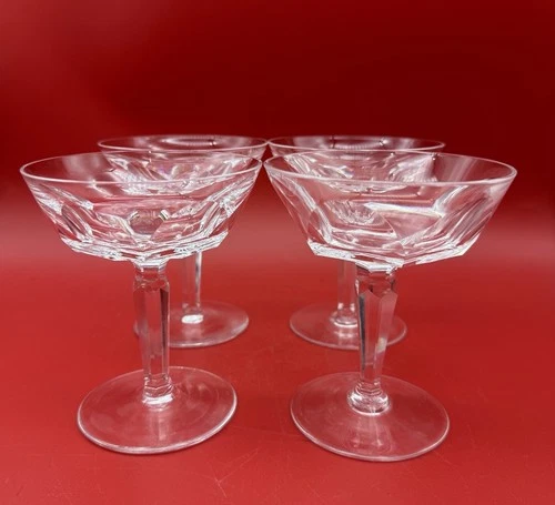 4 Vintage Waterford Sheila Champagne Coupe /Tall Sherbet 4oz (4.75" Tall)