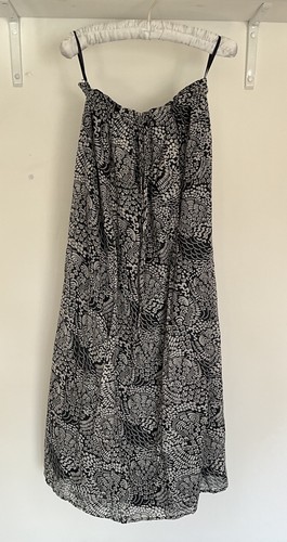 TOAST BNWOT £95 Size S/6 Skirt Navy/White Lawn Silk-Cotton Maxi/Elasticated/Ecru - Picture 6 of 16