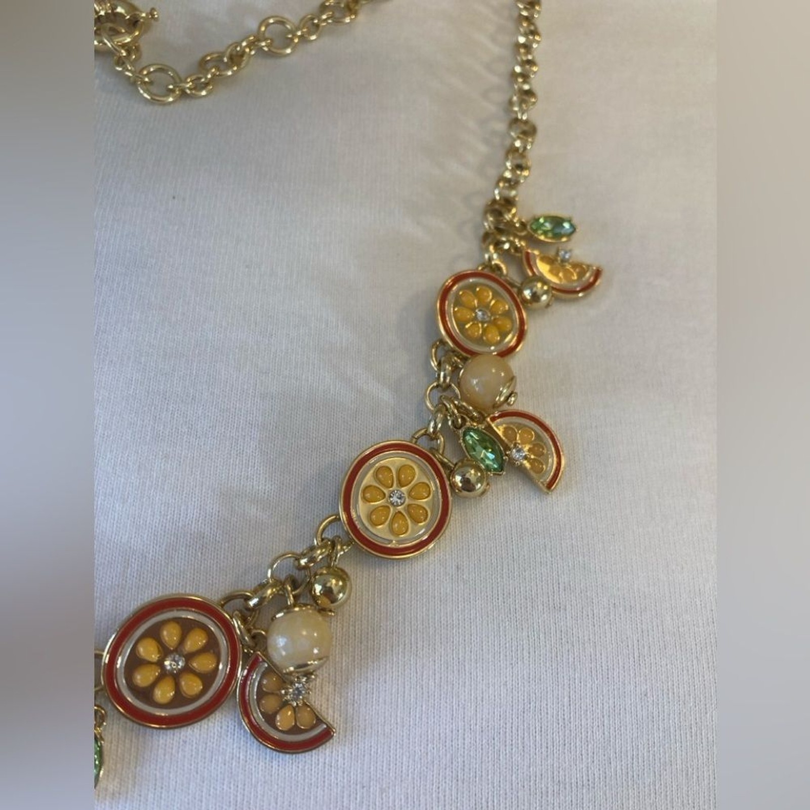 Talbots Lemon Lime Spring Summertime Dangle Bib N… - image 6