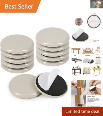 Scratch-Proof Furniture Movers - 2-Inch Sliders for Easy Relocation, Set of 12