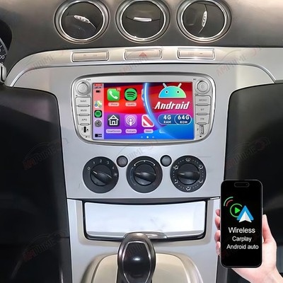 Für Ford S-Max Galaxy 2008-2011 Autoradio Carplay Android 15 GPS Navi WIFI 4+64G