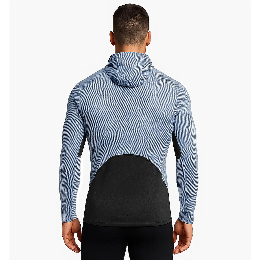 UNDER ARMOUR MEN COLDGEAR INFRARED COMPRESSION HOODIE SHIRT L BLUE
