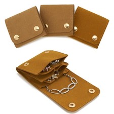 3 Pcs Small Jewelry Microfiber Bags Pouch with Snap Button for Bracelet Rings...
