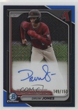2024 Bowman Chrome Mega Box Prospect Mojo Blue Refractor Druw Jones Auto 0w3