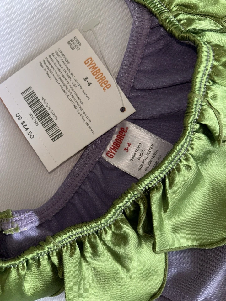 NOVO 2008 Gymboree Criança Menina 3 4 Fada Roxa Fantasia Halloween Tule Meia-calça Asas - Imagem 3 de 4