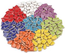 Artspac 1 lb Blue Ceramic Mosaic Tiles Bulk DIY Craft Outdoor Decoration