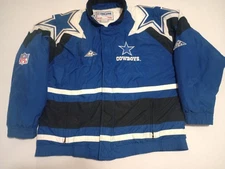 Vintage 90s Dallas Cowboys Pro Line Apex Puffer Jacket Size Large