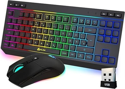 KLIM Duo - Tastatur Maus Set Kabellos - Kompakt, Robust, Ergonomisch