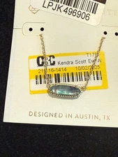 New Kendra Scott Elisa Pendant Gold Necklace In Abalone Shell