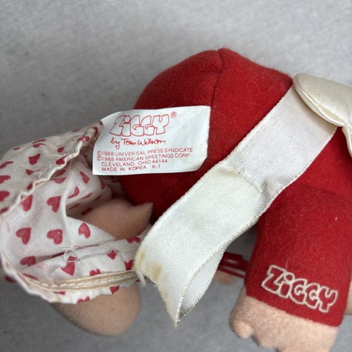 Juguete de peluche Ziggy día de San Valentín vintage 1988 coleccionable 5" - Imagen 10 de 10