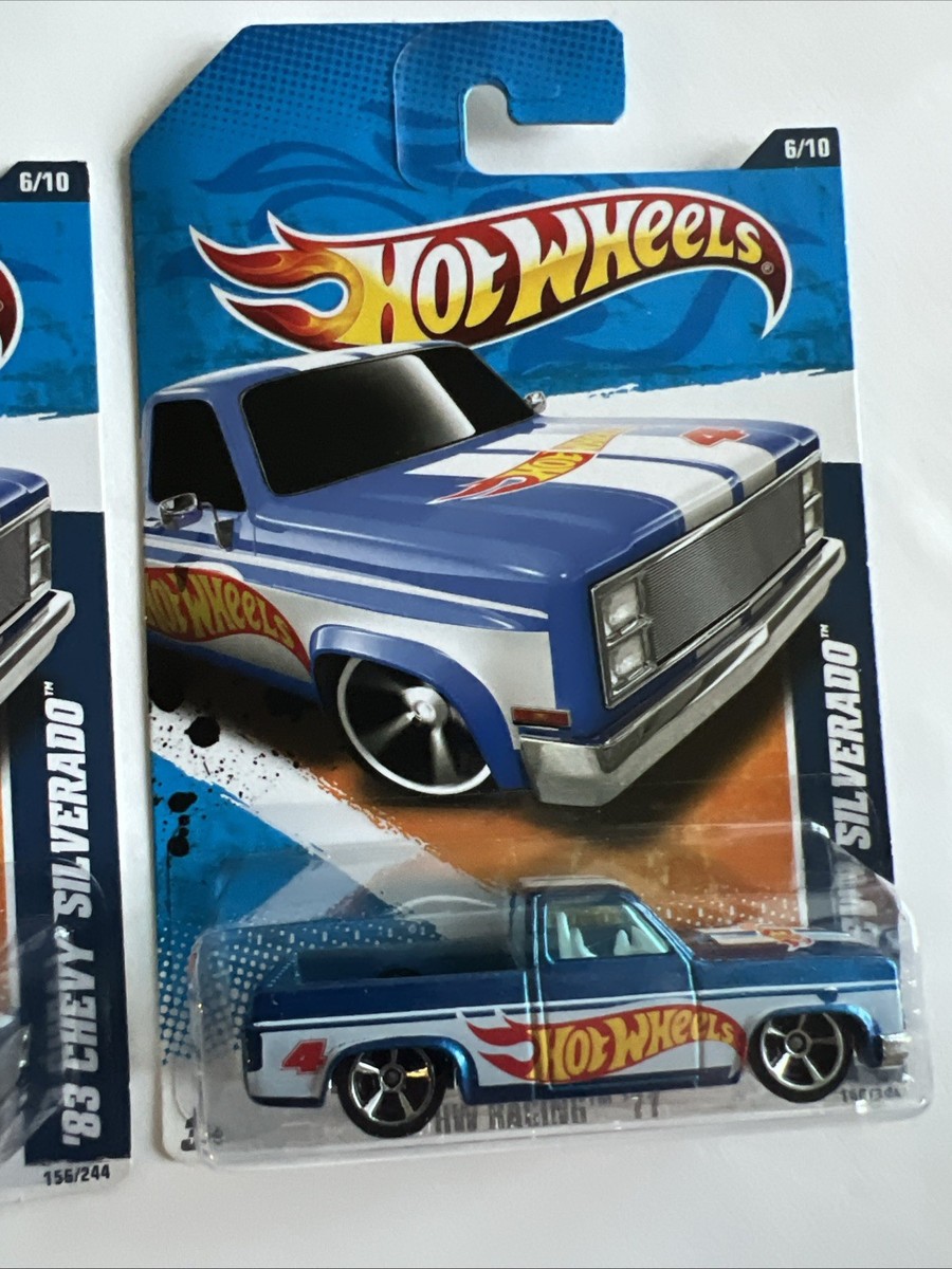 Hot Wheels 83 Chevy Silverado HW Racing 2011 Blue 156/244 2