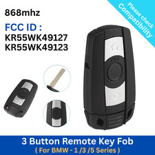 Remote Key Fob for BMW 1 3 5 SERIES X5 E90 E60 3 BUTTON 868MHz CAS3 PCF7952 ID46