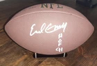 Earl Campbell Autographed Footbal w/ HOF Inscription--GTSM Holo COA
