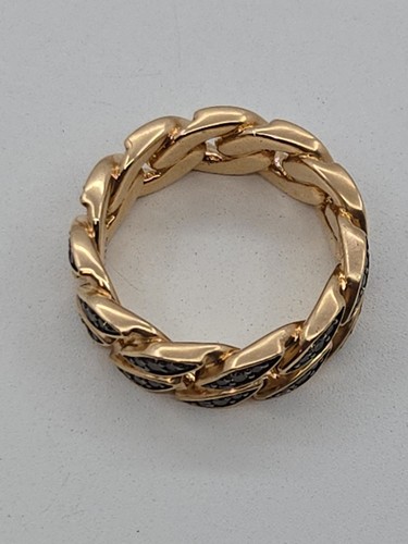 David Yurman Ring , 8mm ,Forged Carbon ,18k Rose Gold, Diamonds, Size 8.5, New - Picture 6 of 9