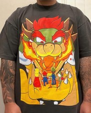Super Mario Bowser's Revenge Tee Shirt galaxy deadstockluis vintage black sz M
