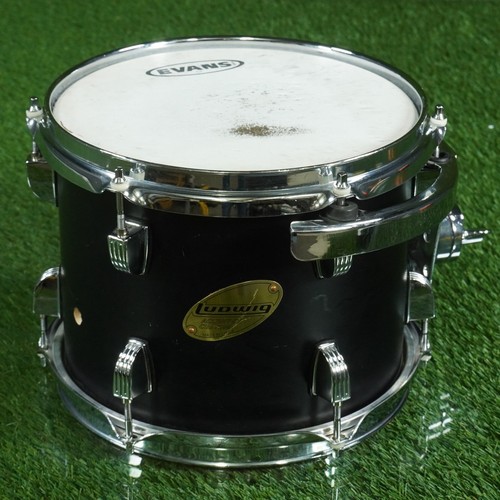 LUDWIG ACCENT CS RACK TOM DRUM 10” X 8" WOOD CORE BLACK / WHITE WITH MOUNT