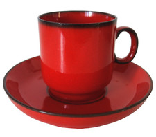 (1von6) 1x Kaffeetasse mit Untertasse Thomas Scandic rot