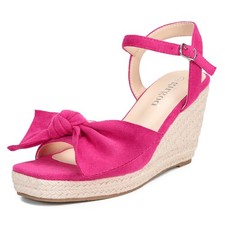 Women's Espadrilles Wedge Sandals, Open Toe, Ankle Strap - Summer Wedding Heels