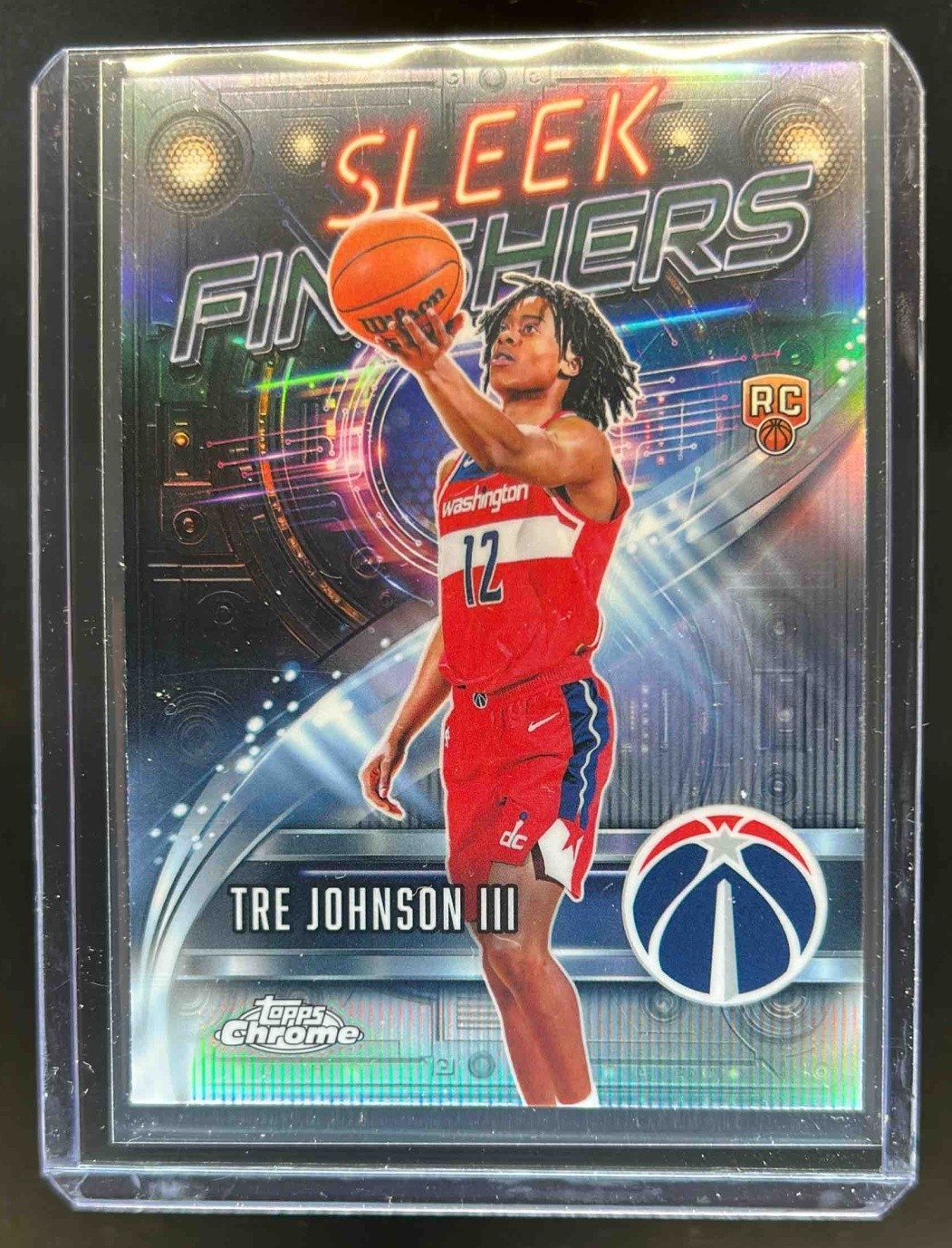 2025-26 Topps Chrome Tre Johnson III Sleek Finishers RC Refractor #SF-26 Wizards