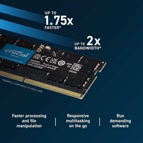 Crucial RAM 96GB Kit (2x48GB) DDR5 5600MHz (or 5200MHz or 4800MHz) Laptop Memory - Afbeelding 4 van 5