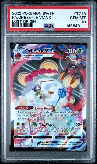 2022 POKEMON SWORD SHIELD LOST ORIGIN #TG13 FA/ORBEETLE VMAX LOST ORIGIN PSA 10