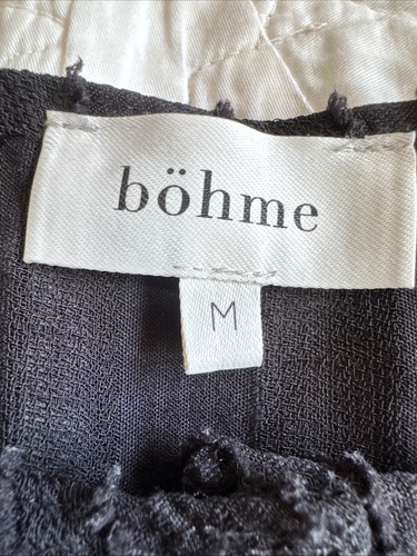 Bohme Black Maxi Sheer Dress Anthropologie Witchy Boho Medium Oversize 23” Slits - Picture 3 of 11