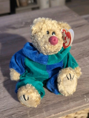 1993 Ty Beanie Baby "Piccadilly" Clown Bear Jointed Attic Treasures Pvc w/Tag