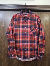 American Edition Shirt Mens Large Flannel Plaid Made in USA Casual
