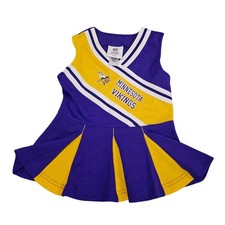 NFL Team Apparel Minnesota Vikings Cheerleader Dress Toddler 2T Purple Yellow