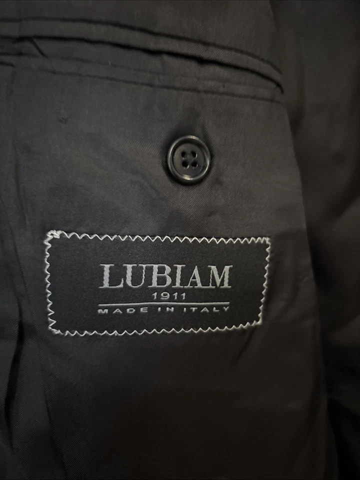 Lubiam Spa One Button Black Loro Piana Tuxedo 44 L Long Italy Made - Image 4 of 4