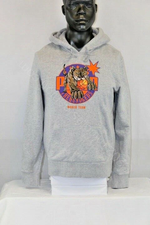 Puma X THE HUNDREDS MEN PULLOVER FLEECE HOODIE GRAY MULTICOLOR