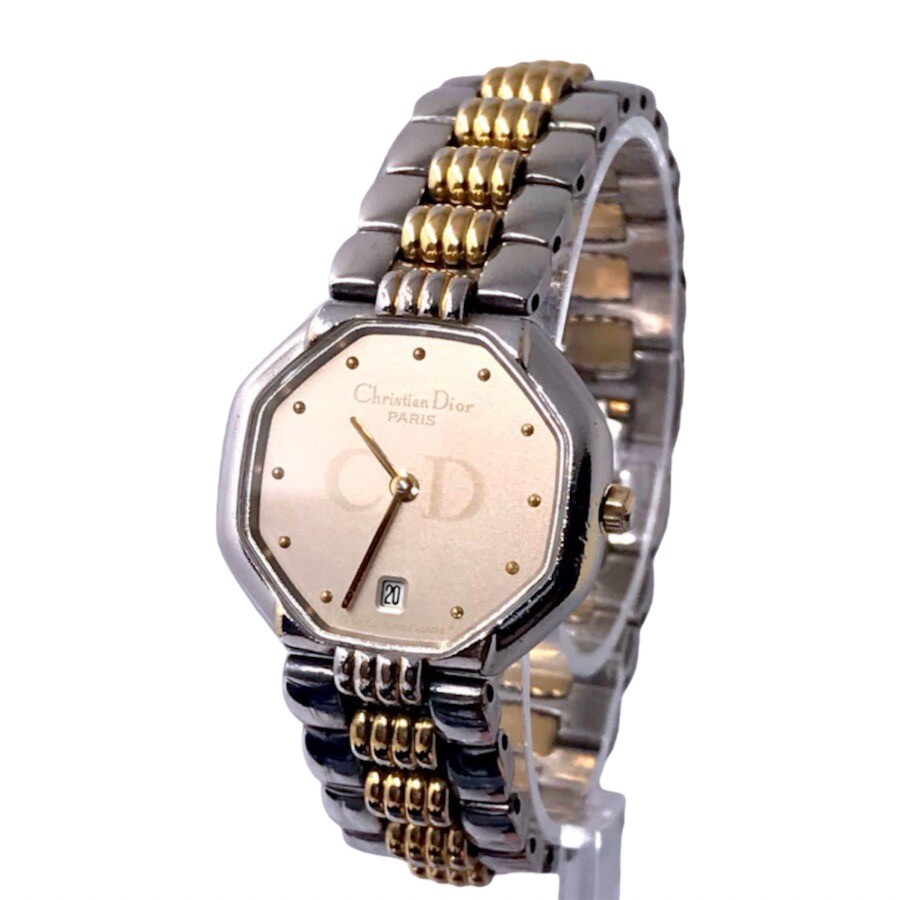 Christian Dior Depose Gold & Silver Octagon Watch New Christian Dior Depose Gold & Silver Octagon Watch New